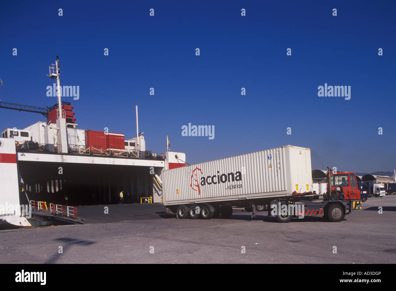 Cargo and passenger operations in the Port of Palma de Mallorca, Balearic Islands, Spain. Stock Photo