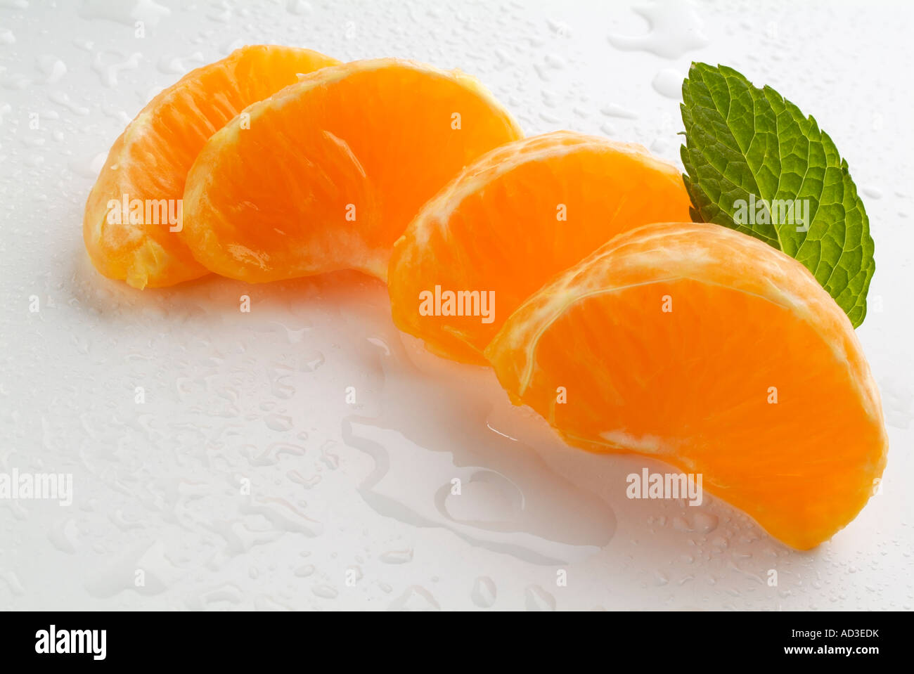 mandarin orange over white Stock Photo