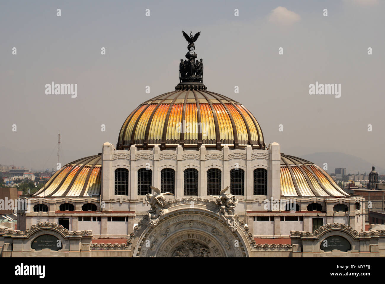 Dome of the Palacio de Bellas Artes or Palace of Fine Arts, Mexico City Stock Photo