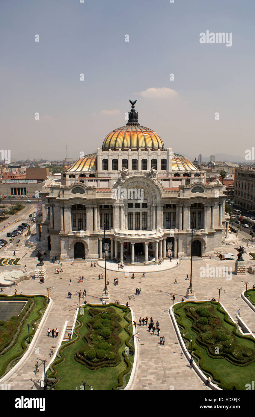 Palacio de Bellas Artes or Palace of Fine Arts from above, Mexico City Stock Photo