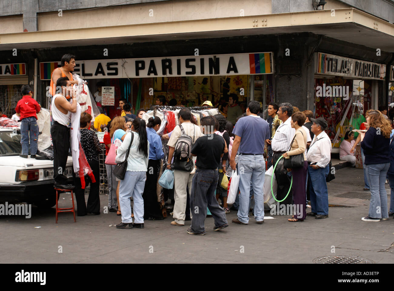 Shoppers in downtown Mexico City Stock Photo
