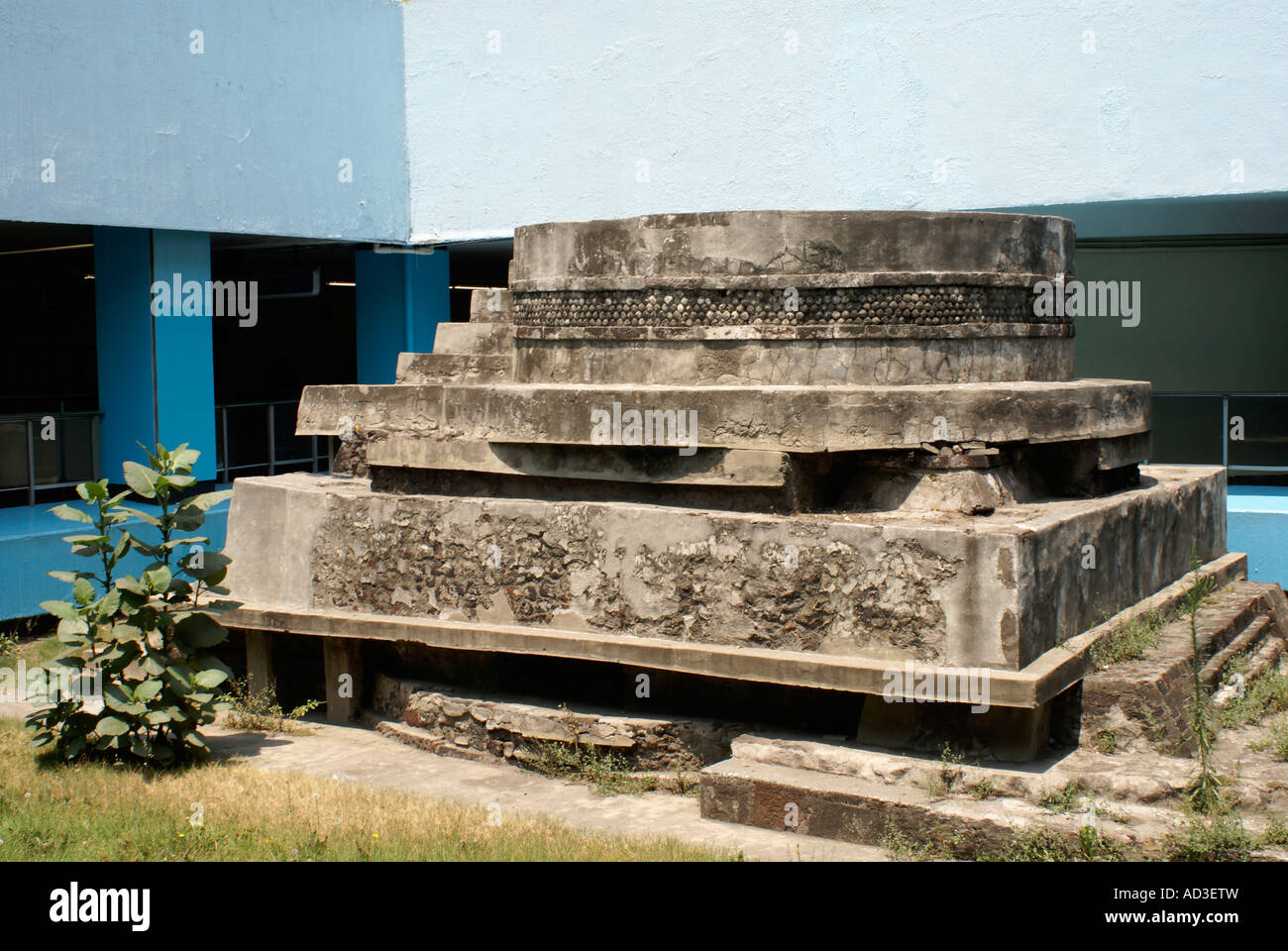 Aztec ruins, Pino Suarez metro station, Mexico City Stock Photo