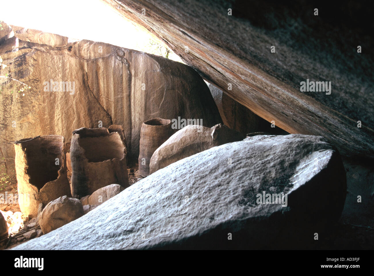 Grain Bins, Circa 1897 Rebellion era Stock Photo