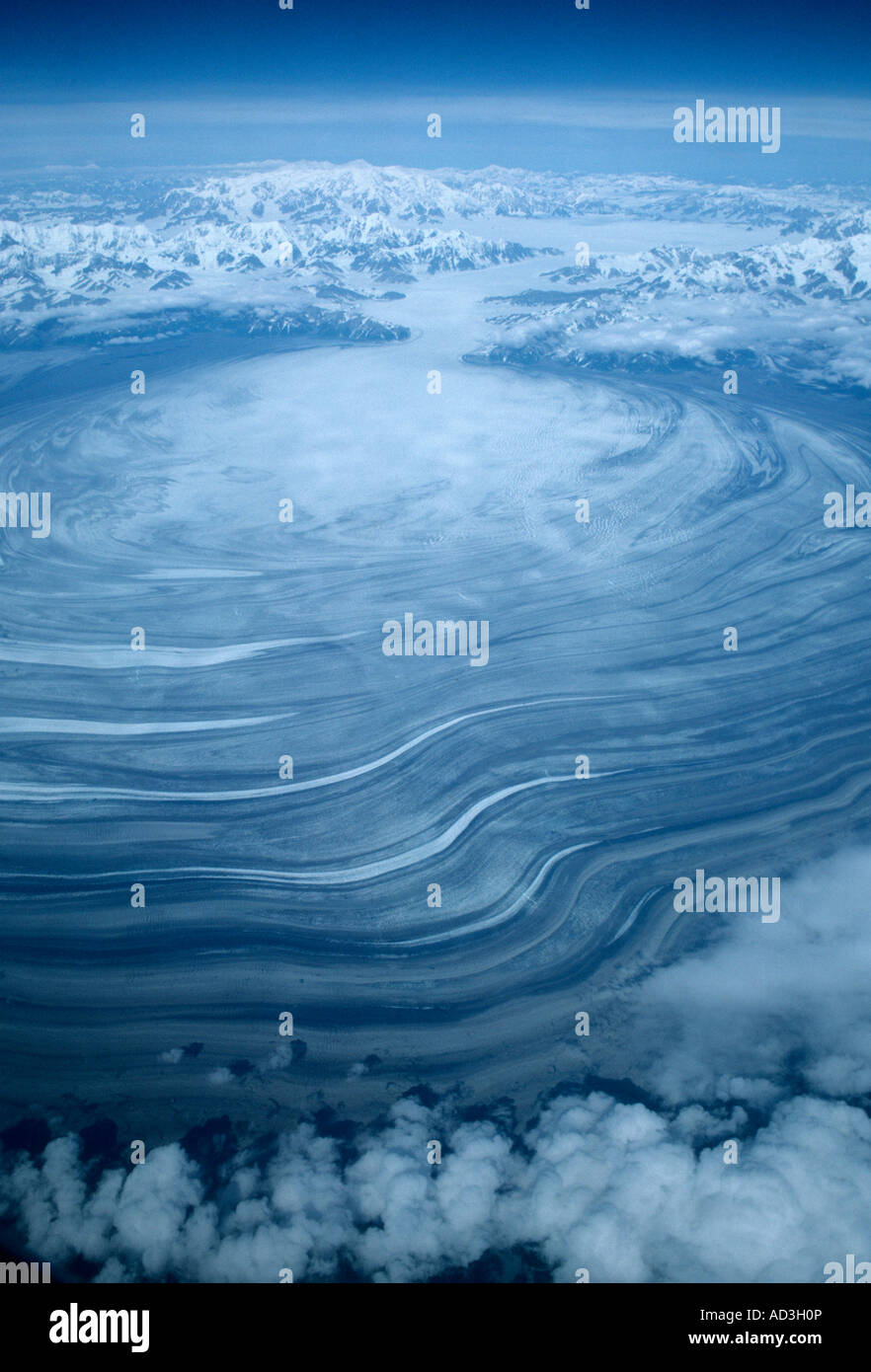 Malaspina Glacier AERIAL Alaska Classic example of Piedmont Glacier