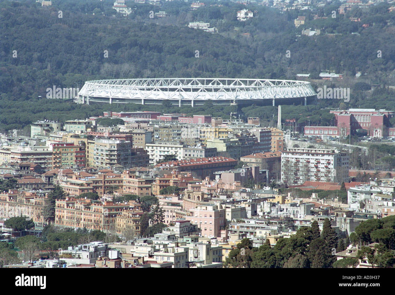 aerial view of rome and olympic stadium Stock Photo Alamy