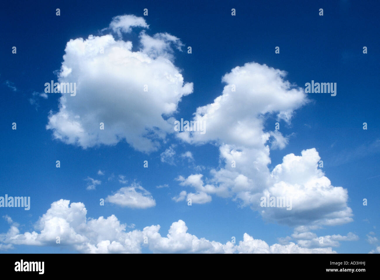 Cumulus clouds over Greers Ferry Lake Arkansas Stock Photo