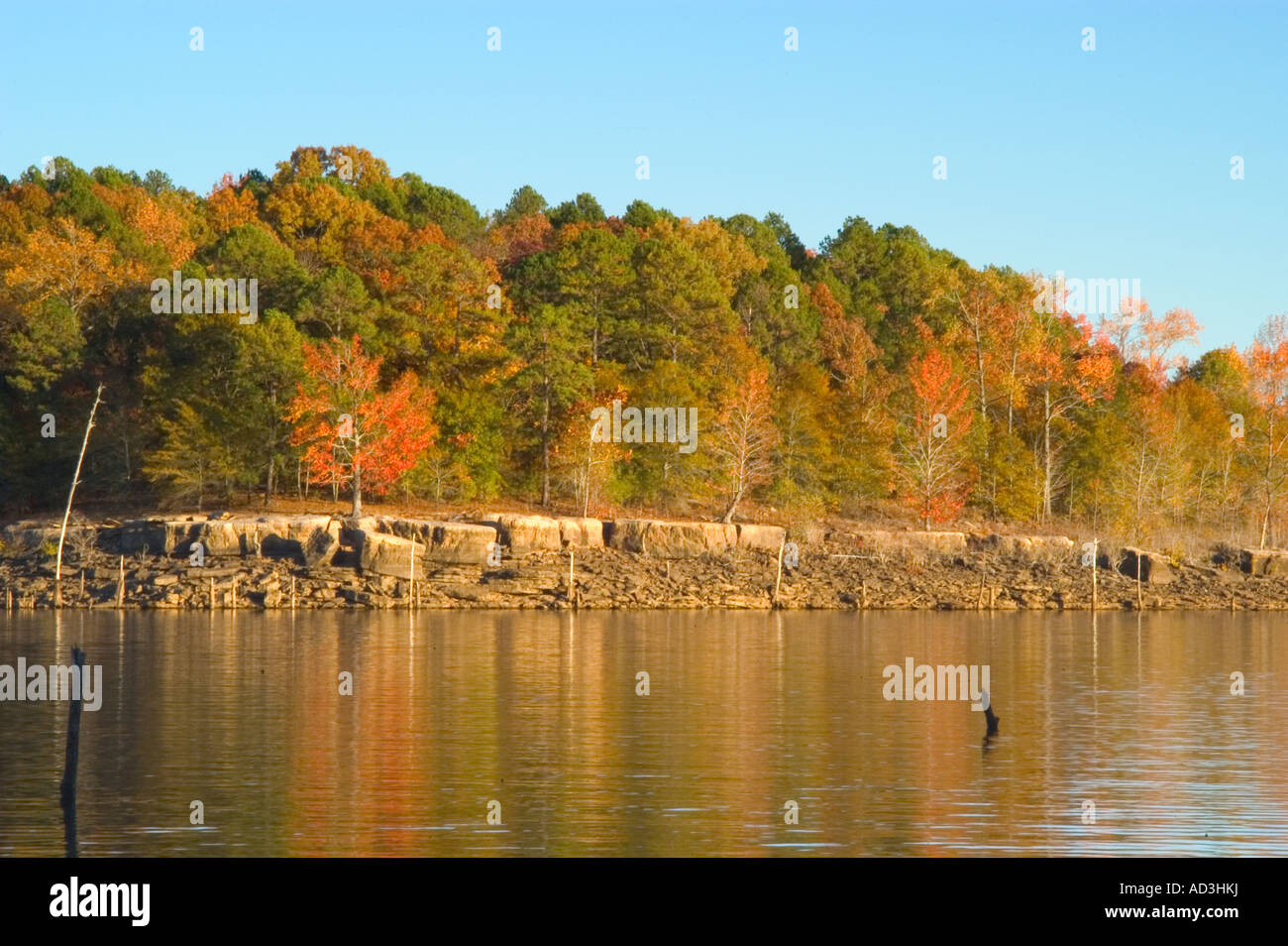 Autumn on Greers Ferry Lake Arkansas Stock Photo