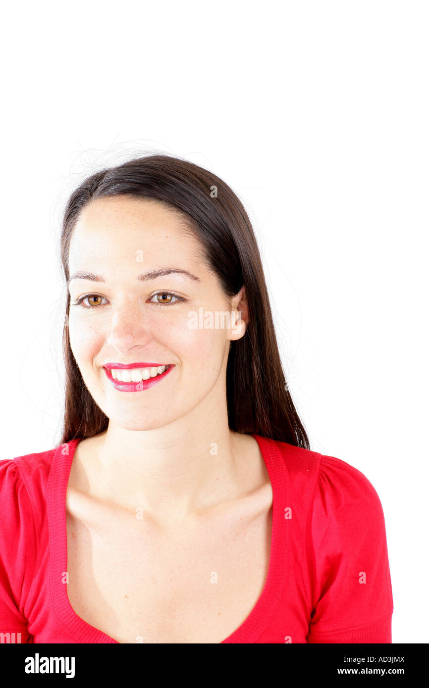 Young female brunette model Cut Out Stock Images & Pictures - Alamy