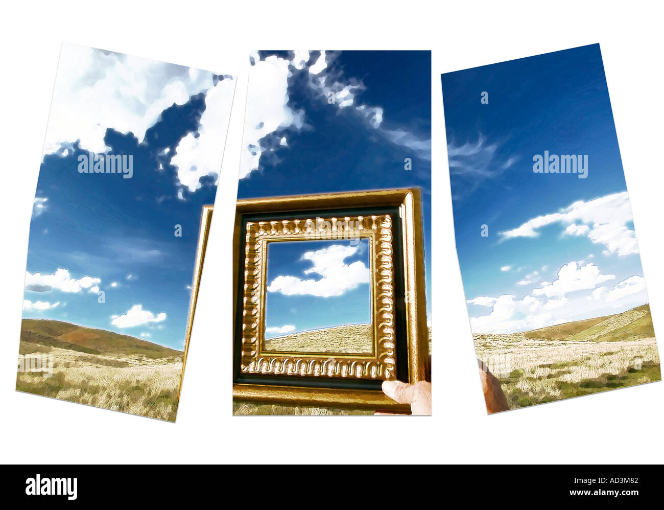 hand holding picture frame Stock Photo Alamy