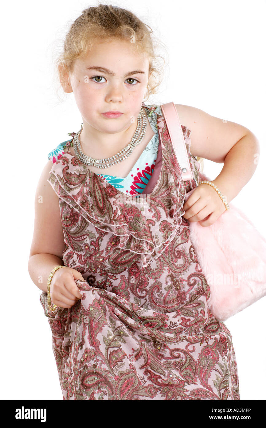 Young Girl Dressing Up Model Released Stock Photo Alamy