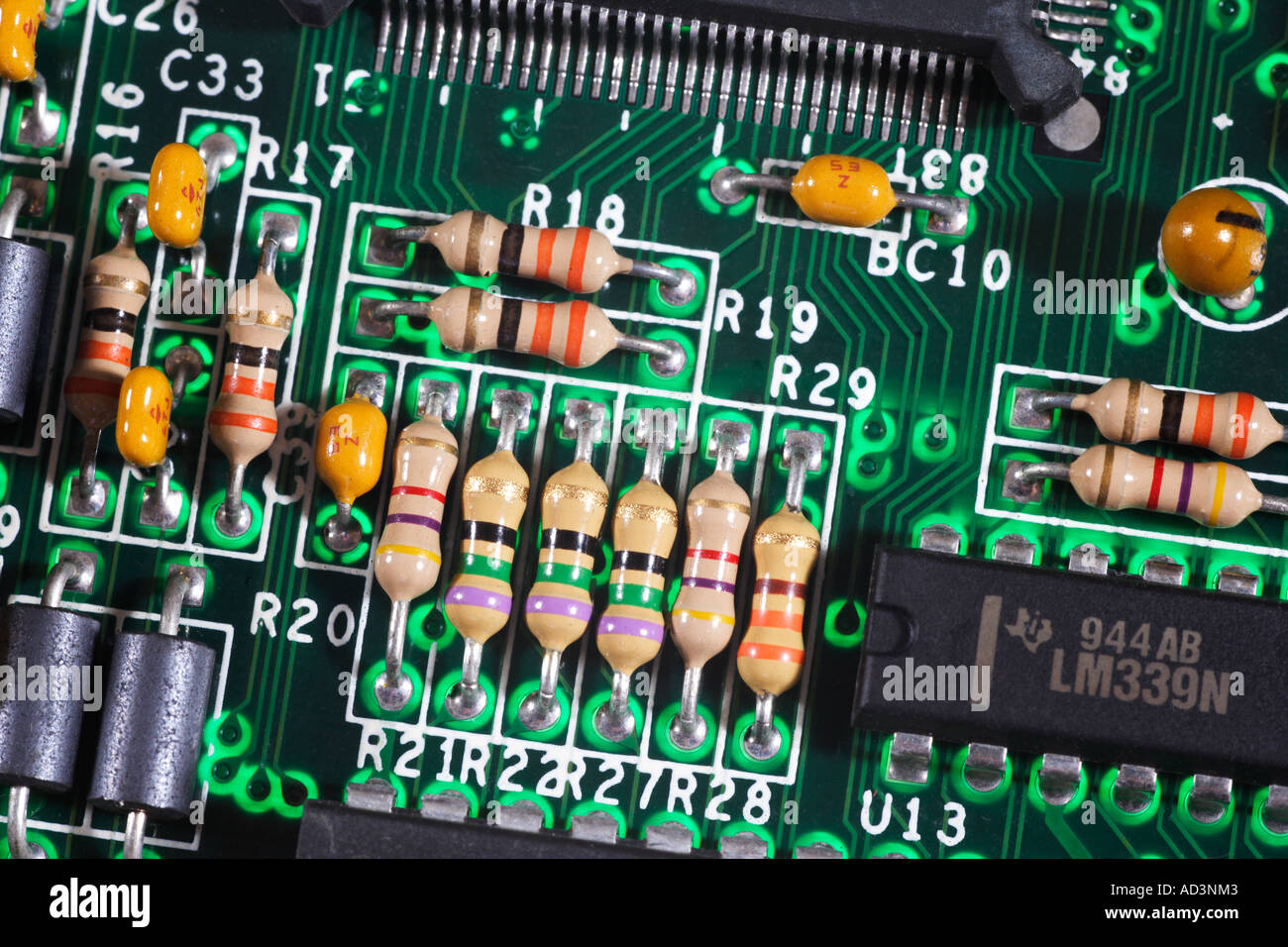 Resistors on Circuit Board Stock Photo Alamy