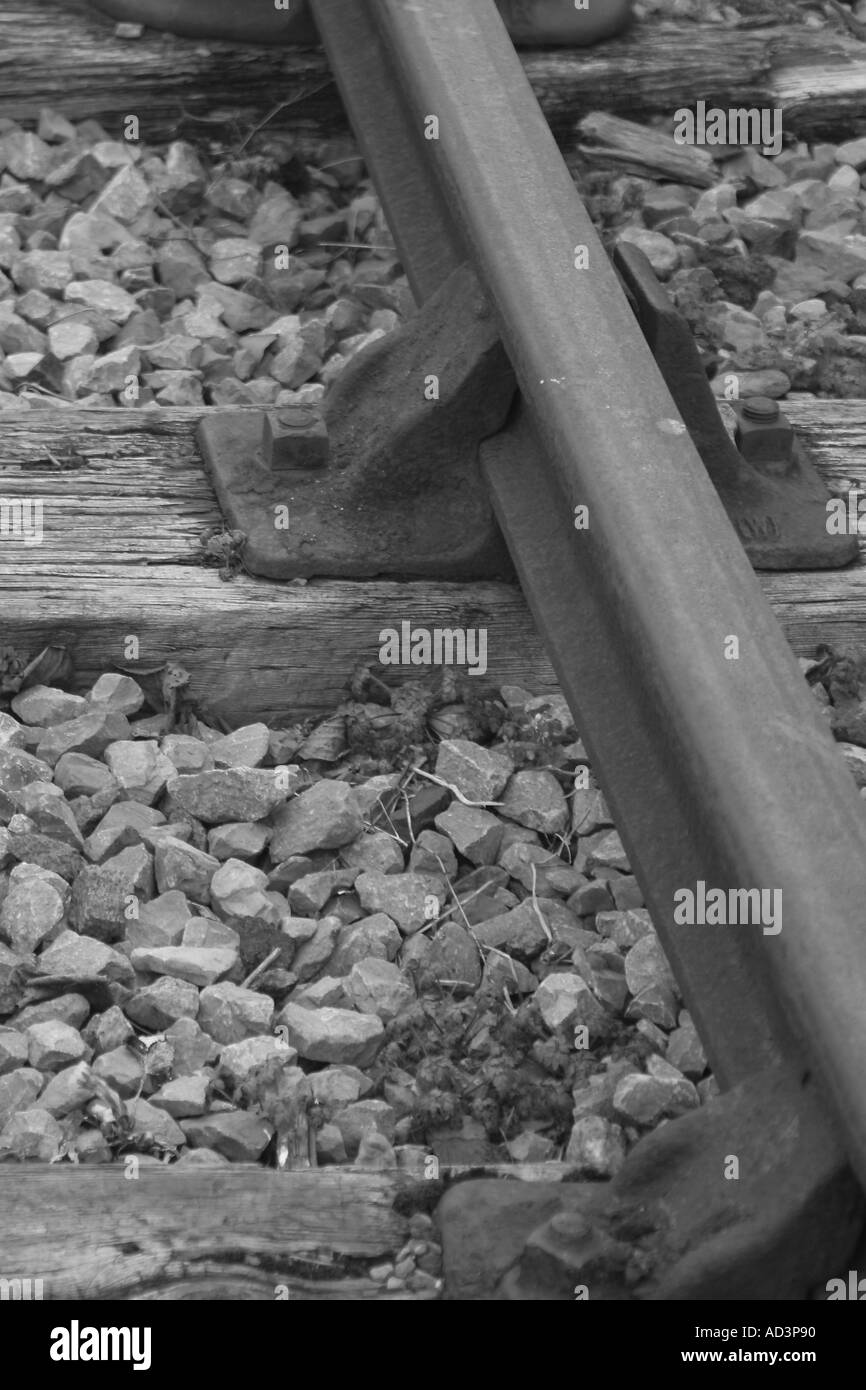 Black and white railway sleeper Stock Photo - Alamy