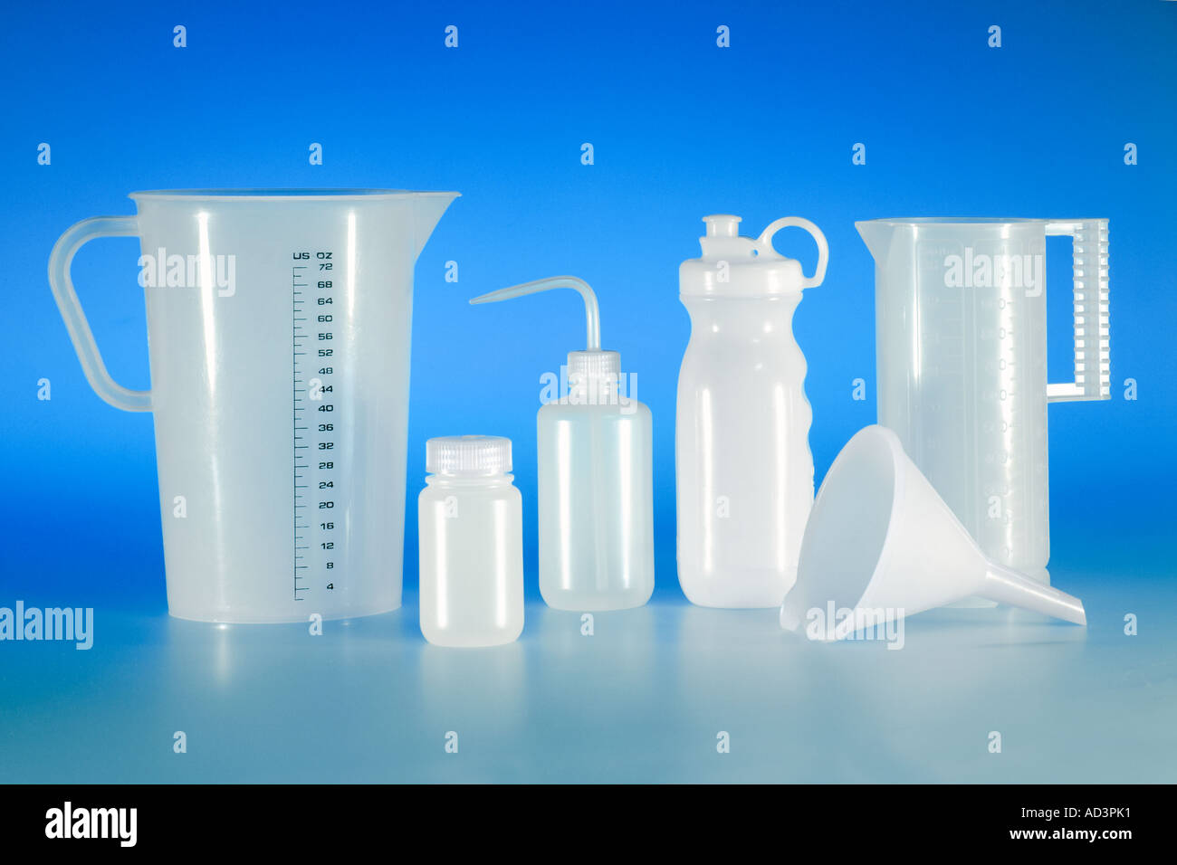 High Density Polyethylene Containers Stock Photo