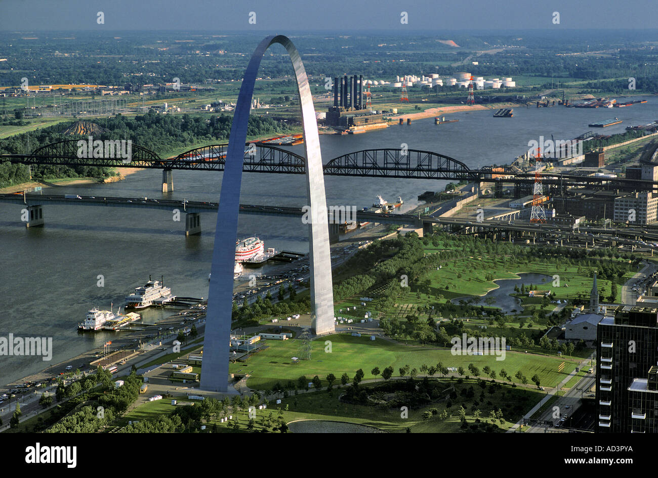 The Saint Louis Arch On the Mississippi River St Louis Missouri Stock Photo