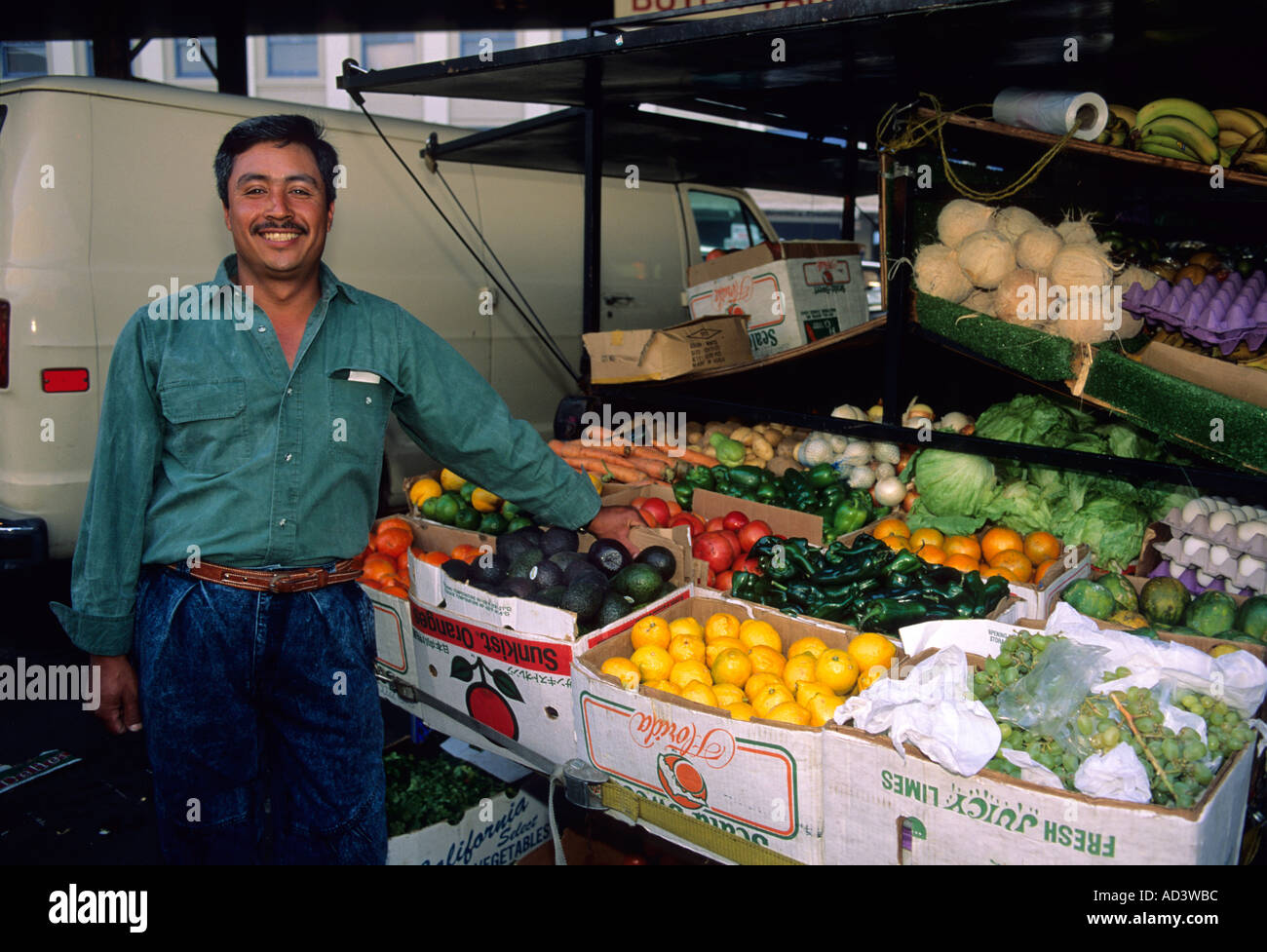 Wholesale fruit and vegetable market in Los Angeles California Stock