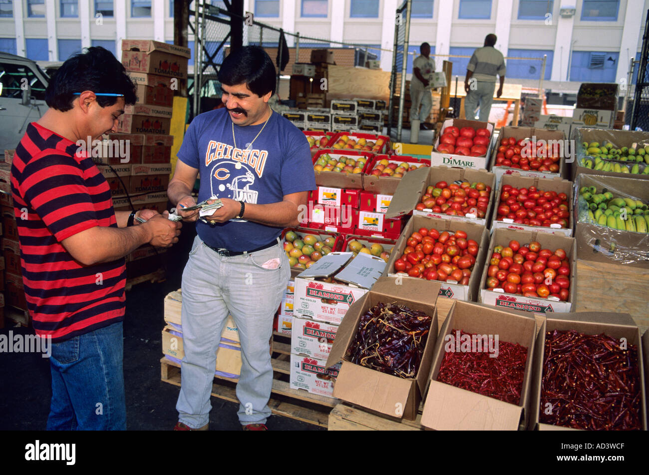 Customer shops at a wholesale fruit and vegetable market in Los Angeles
