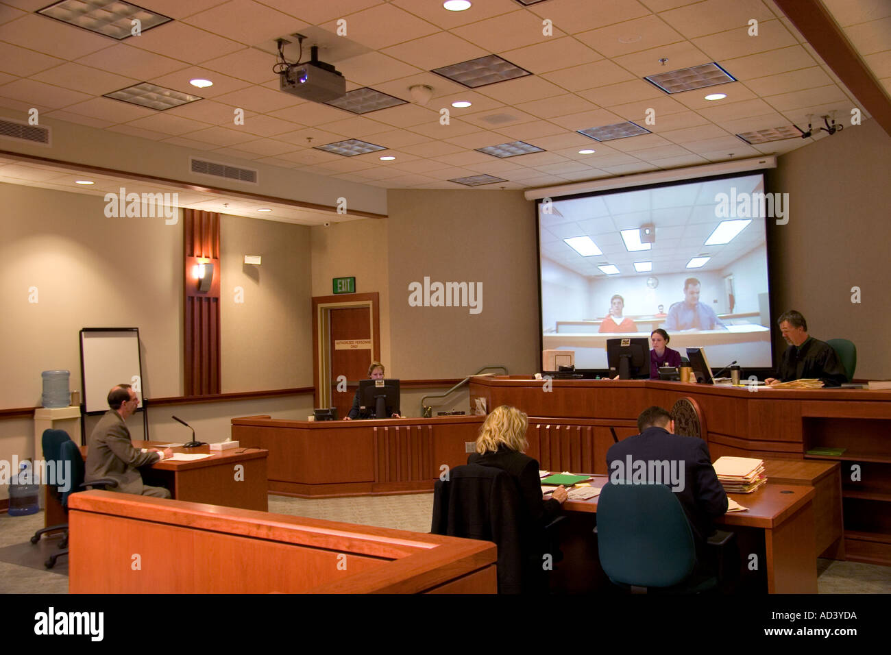 Video arraignment in criminal court hi res stock photography and images Video arraignment in criminal court hi res stock photography and images