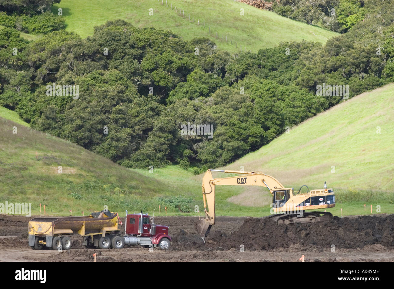 Building new homes in old farm fields in Los Osos California Stock