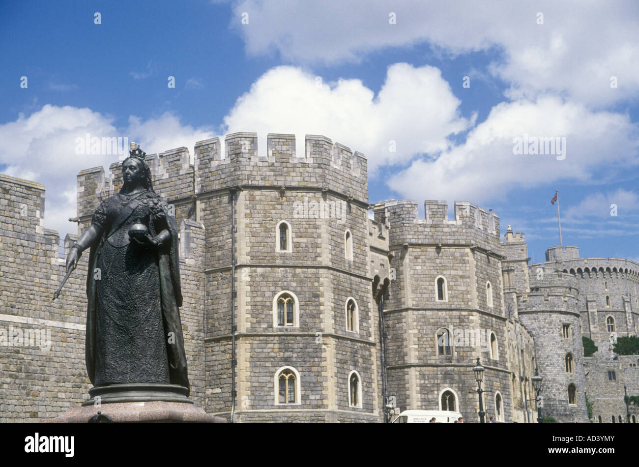 Statue of Queen Victoria outside Windsor Castle Berkshire England Stock