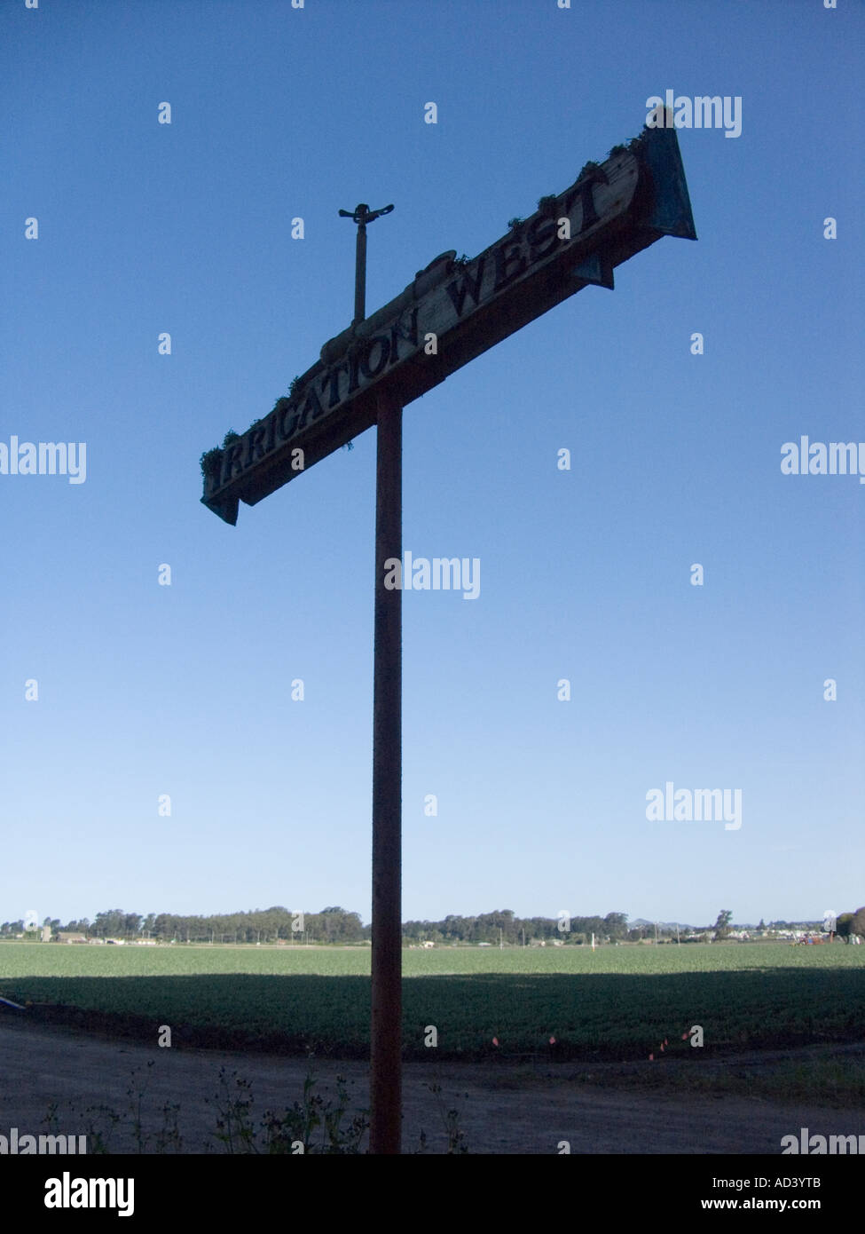 Signage on side of road Stock Photo