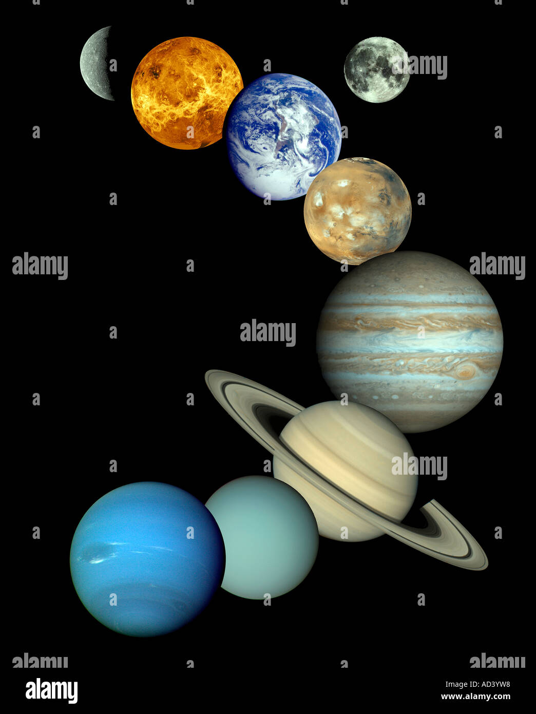 Solar System Montage Stock Photo