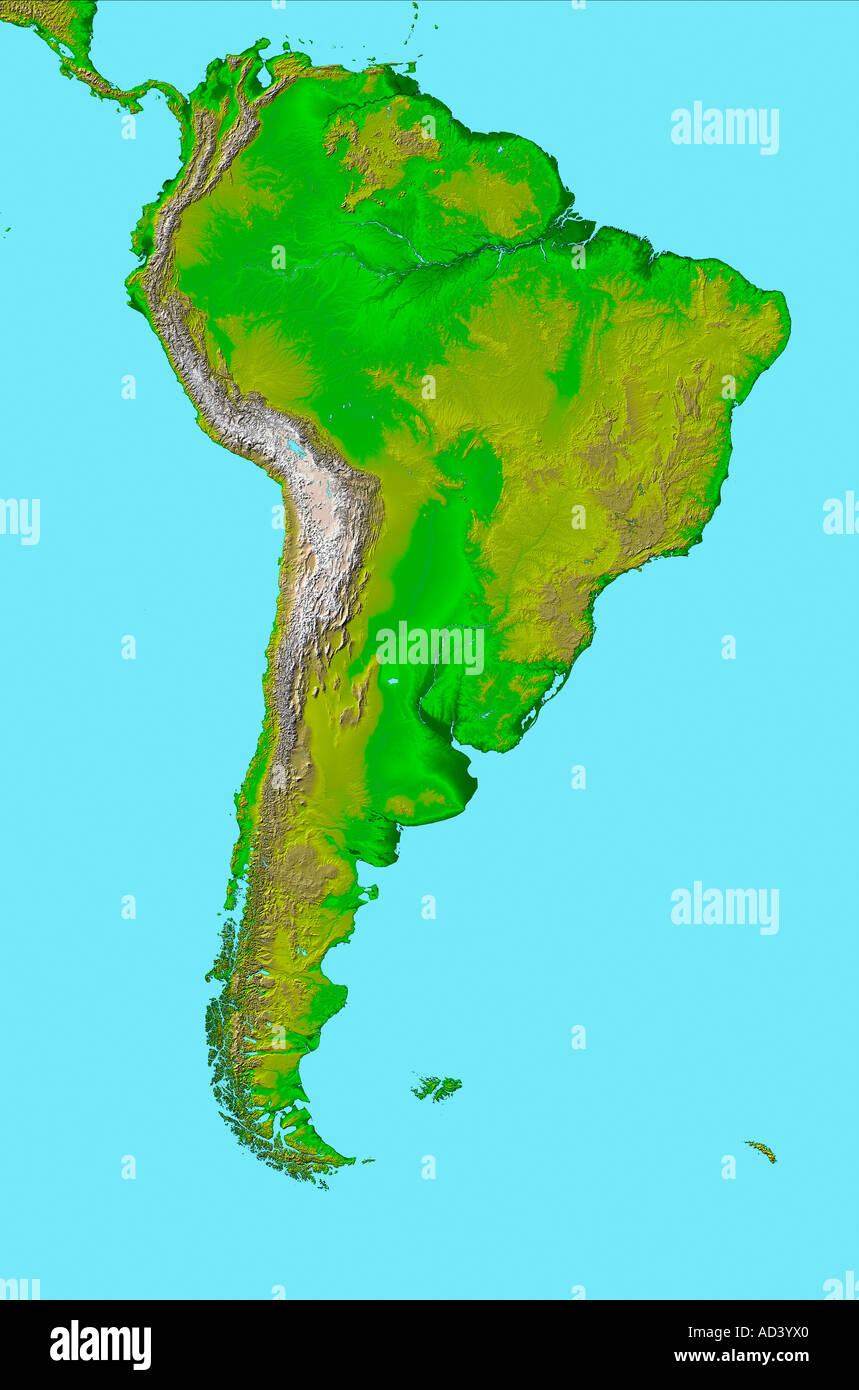 Topography Of South America This Image Of South America Was Generated With Data From The Shuttle Radar  Topography Mission (Srtm Stock Photo - Alamy