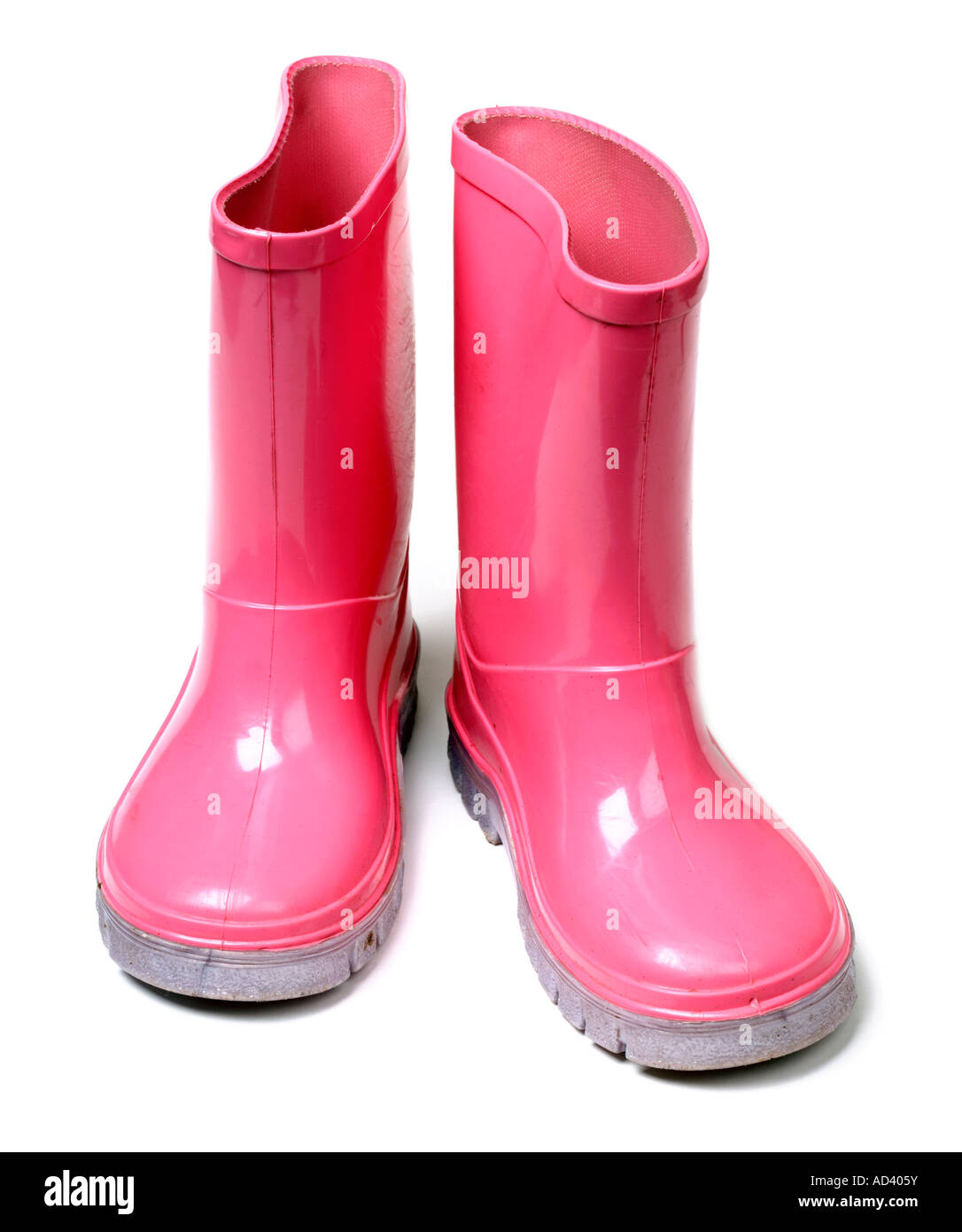 Pink wellington boots Stock Photo