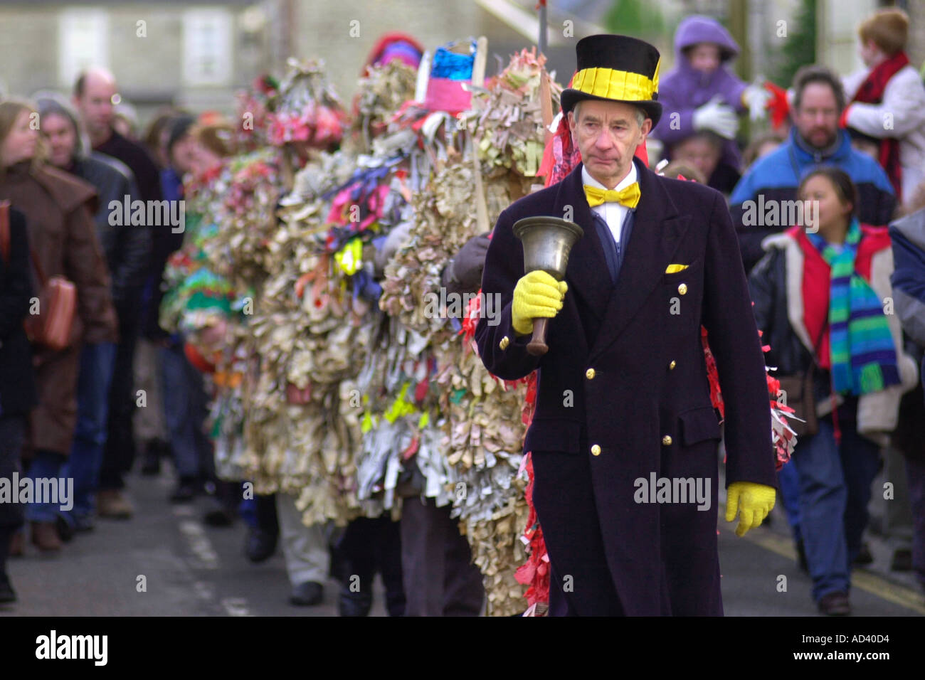 Marshfield Mummers The Old Time Paper Boys perform on Boxing Day Gloucestershire England UK an English folk tradition Stock Photo