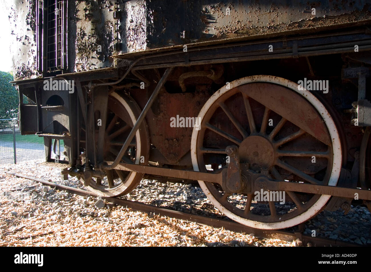 locomotive, engine, rail engine, train old, transport, steam, antique, rust, close up, iron track, wheels, pebbles, dirty Stock Photo