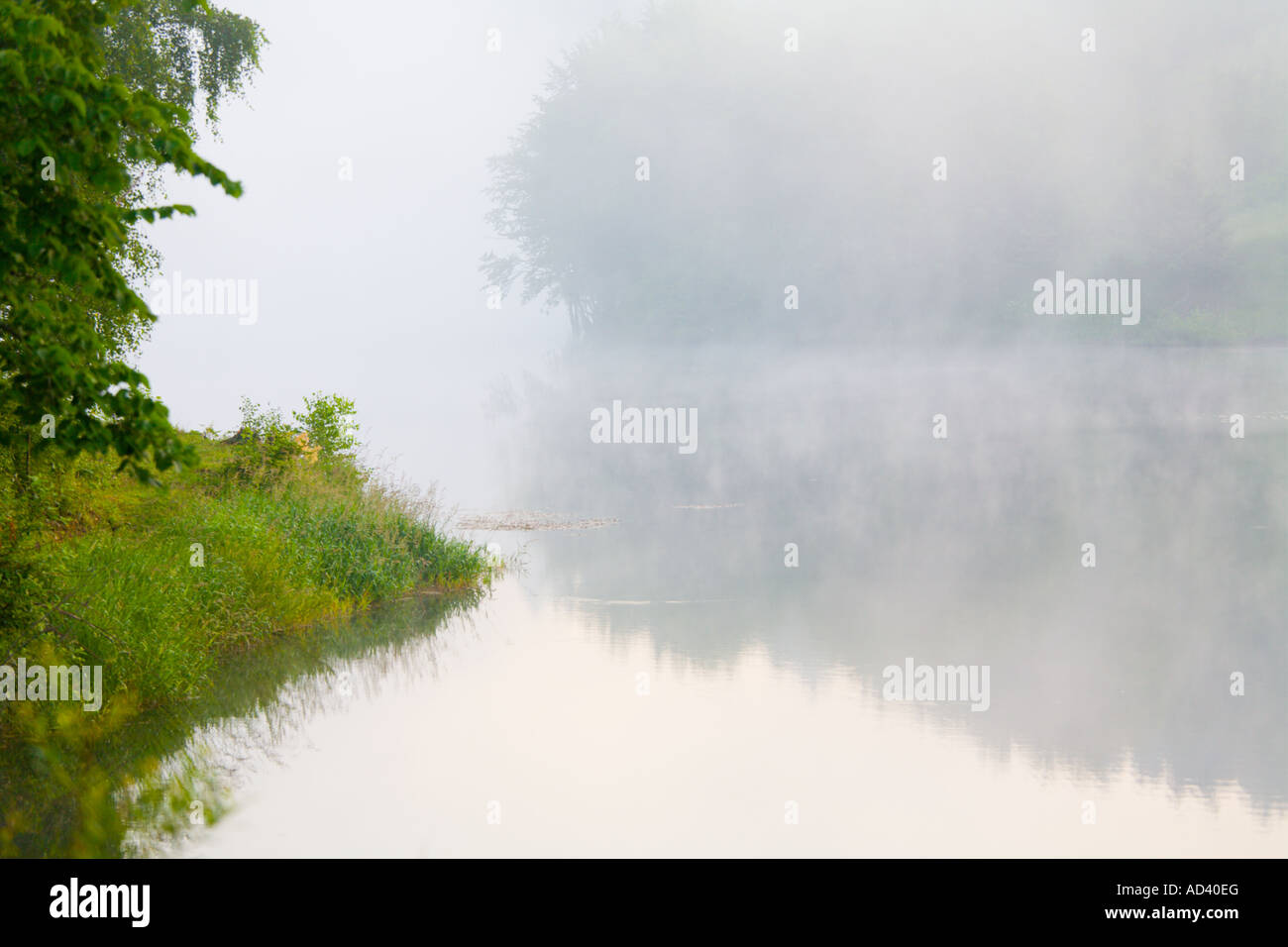 Early morning time on lake Stock Photo Alamy