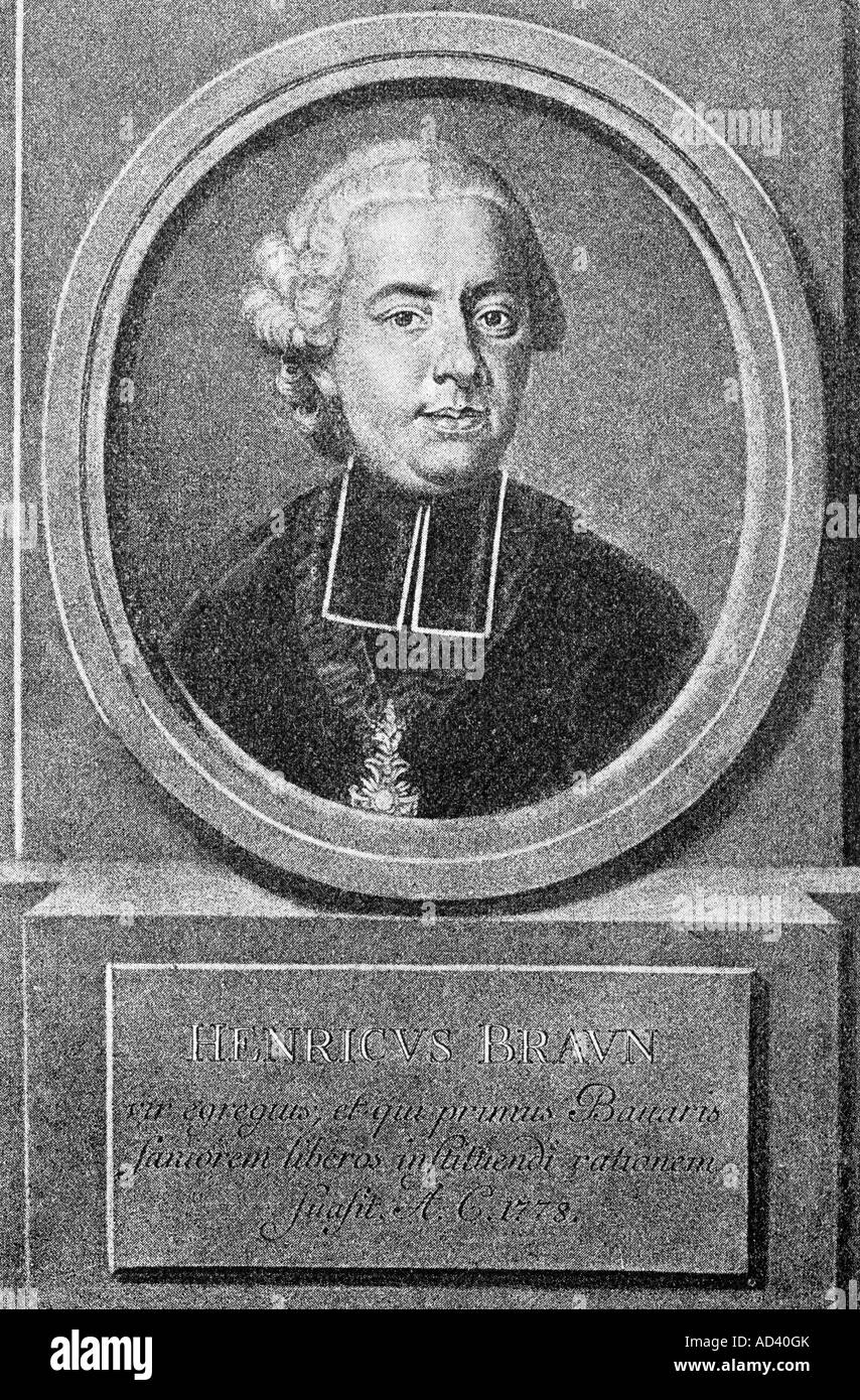 Braun, Heinrich, 17.3.1732 8.11.1792, German pedagogue, portrait