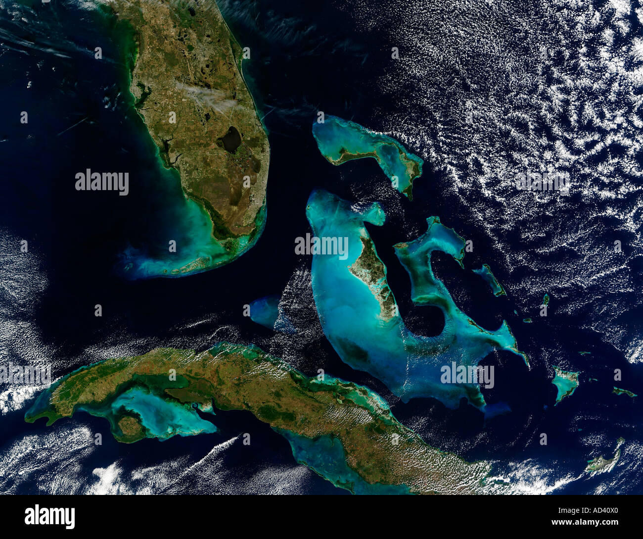 The Bahamas, Florida, and Cuba, satellite image Stock Photo 7598239 Alamy