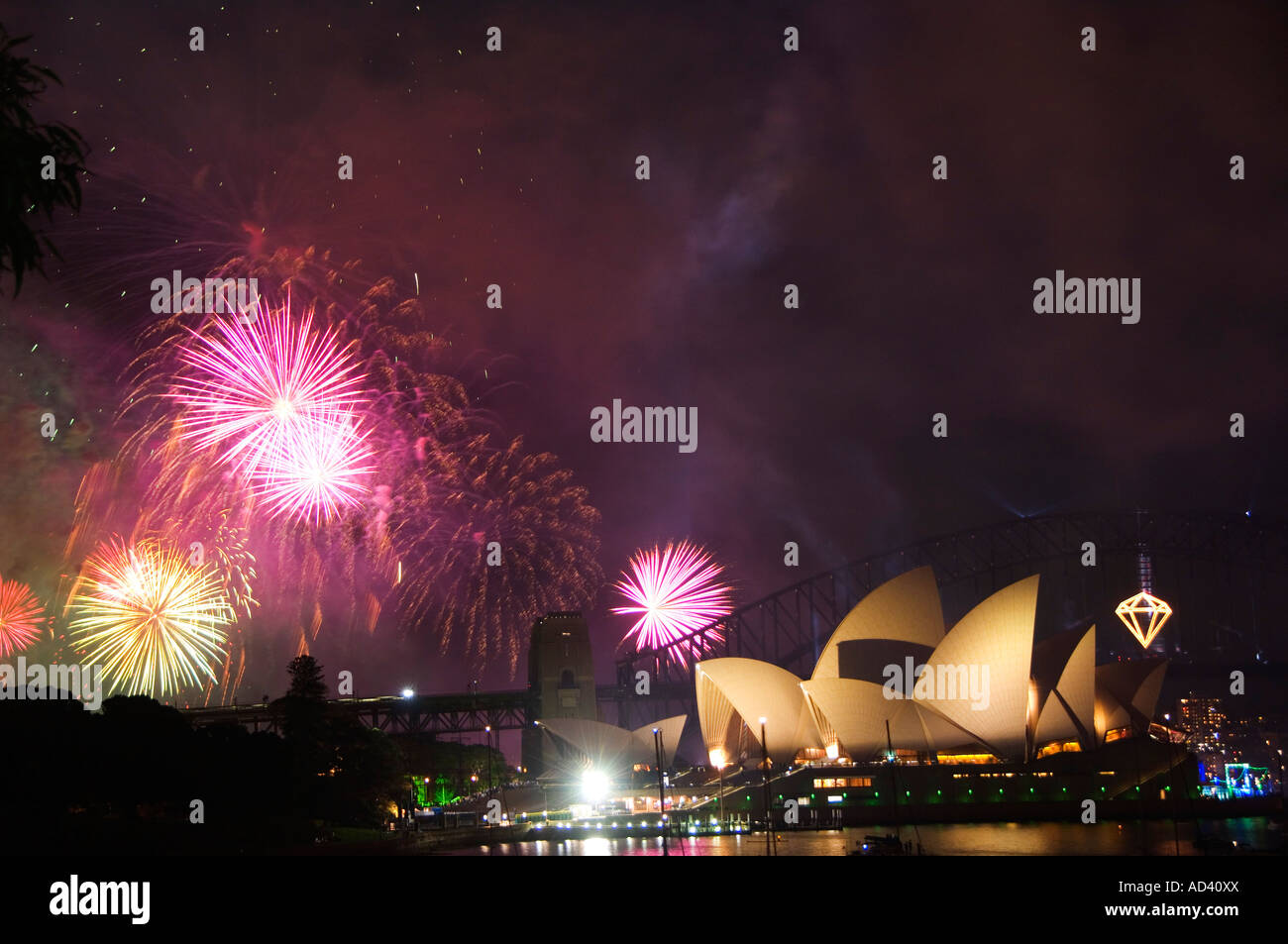Australia New South Wales Sydney Opera House and Coathanger Bridge with