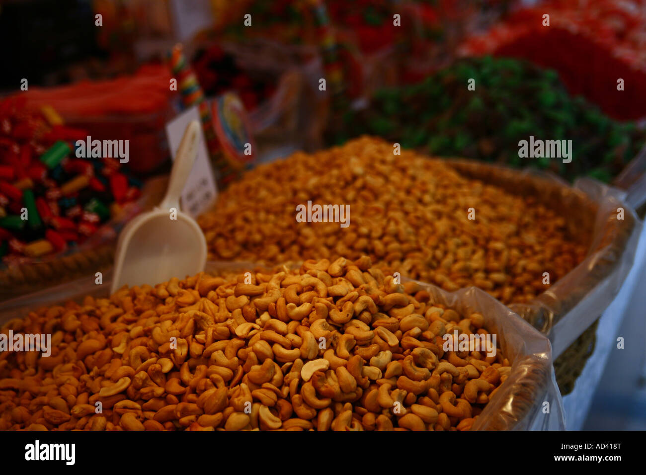 Dried fruit and nuts display Stock Photo Alamy