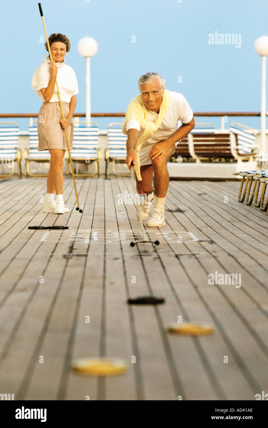 Playing shuffleboard deals