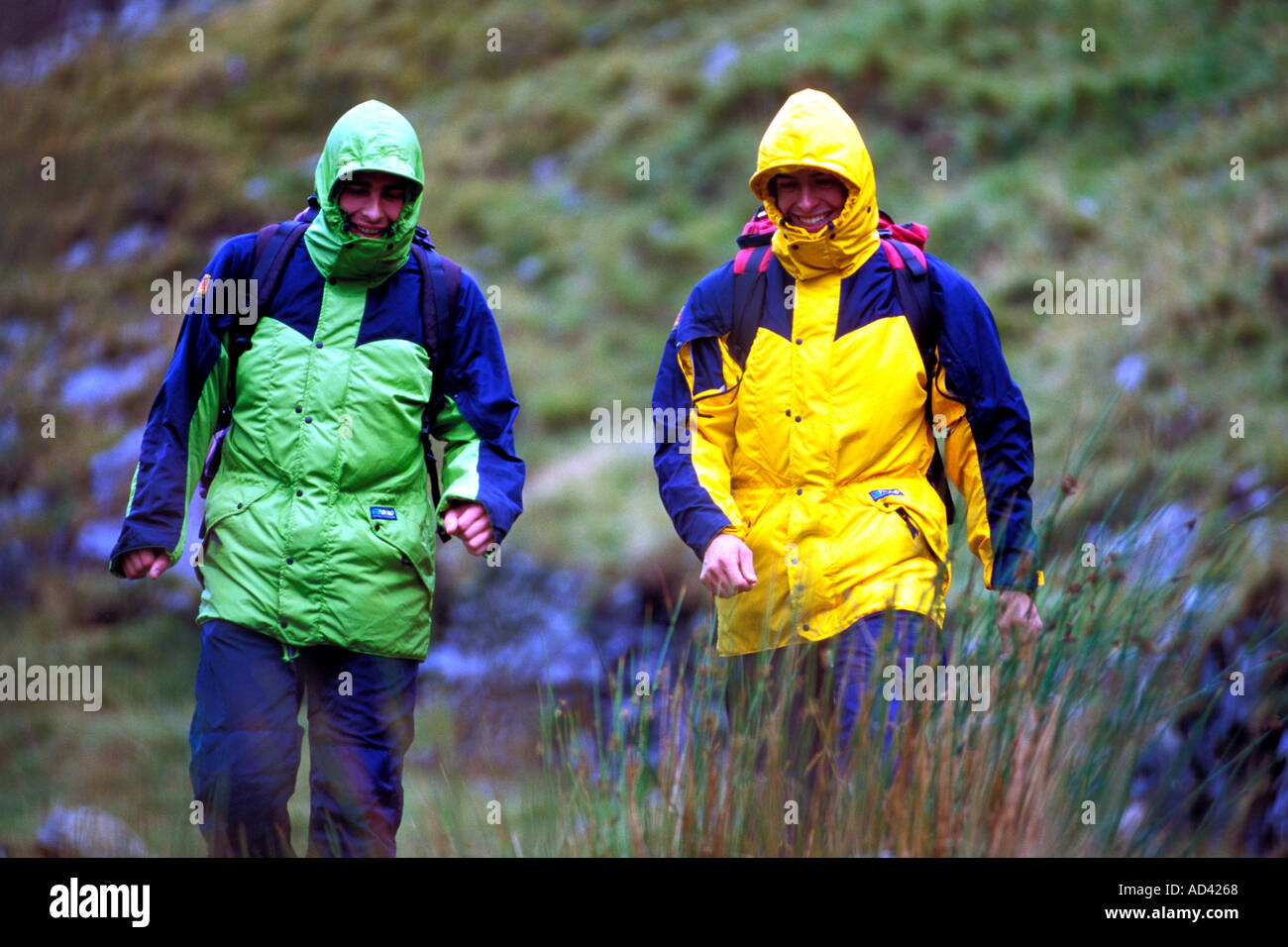 walkers in the rain Stock Photo Alamy