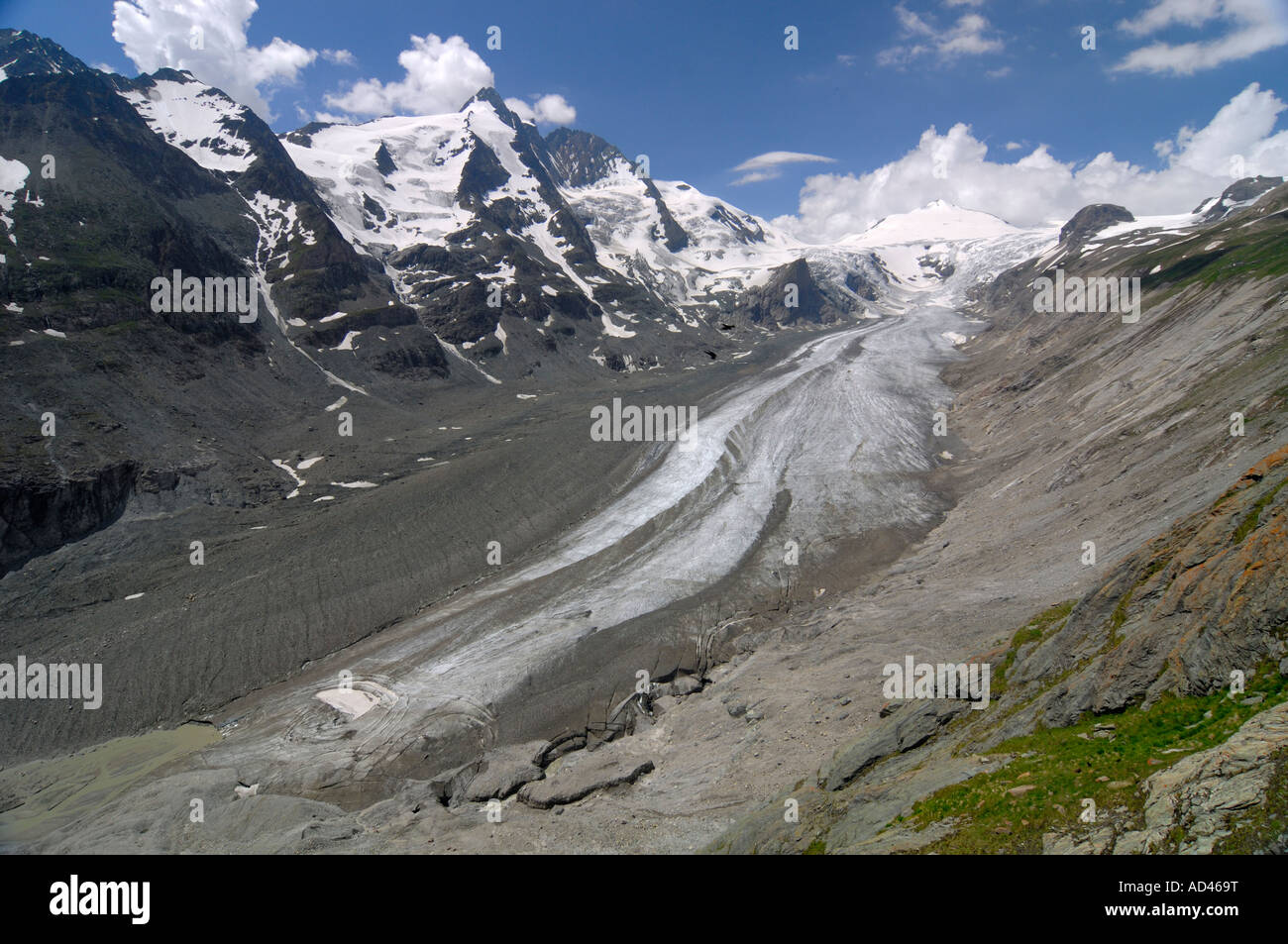 View from Franz Josefs Hoehe on the Pasterze Glacier at the Grossglockner, Carinthia, Austria Stock Photo