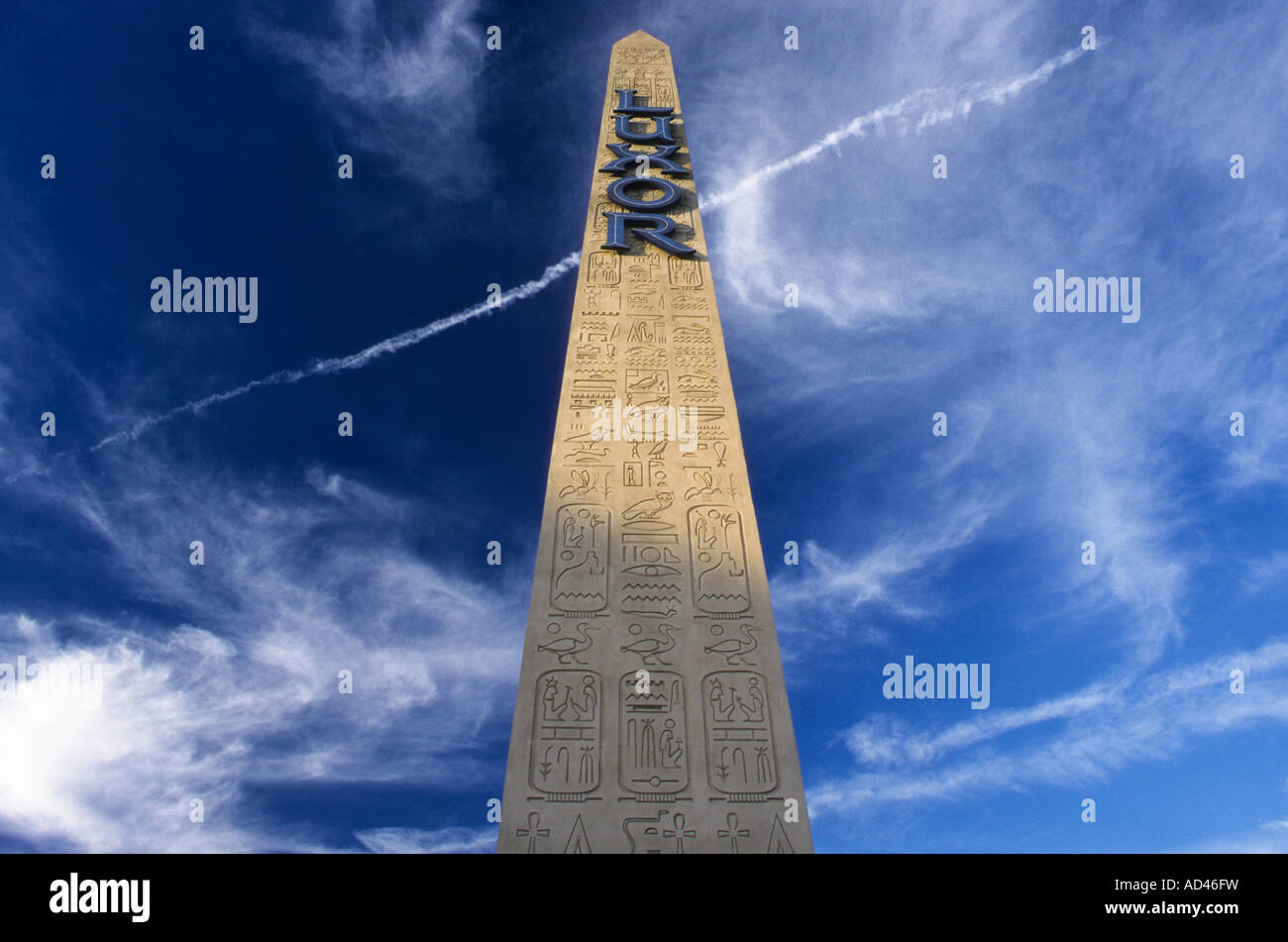 Obelisk of the Hotel and Casino Luxor, Las Vegas, Nevada, United States of America, USA Stock Photo