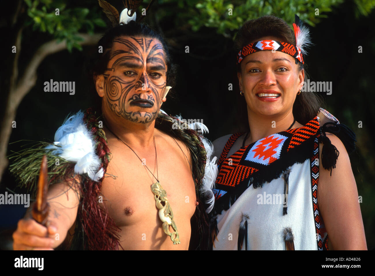 Maori Culture Tribe in Rotorua New Zealand Stock Photo