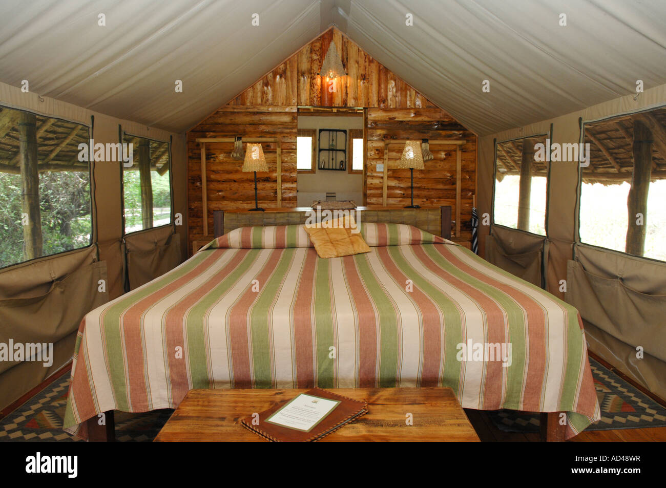 Guest marquee, Tortilis Camp, Amboseli National Park, Kenya, Africa Stock Photo