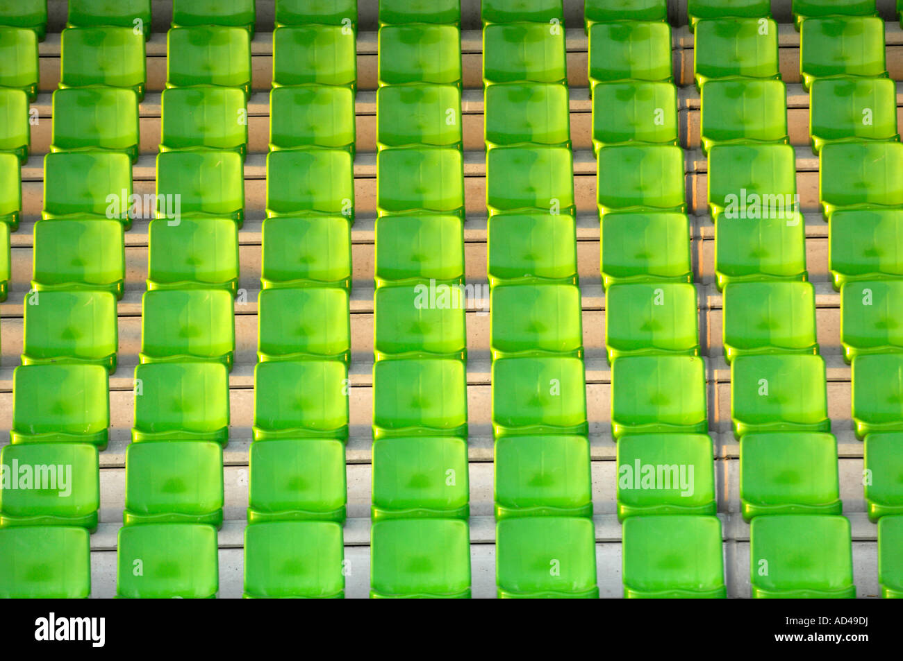 Rows of seats in a stadium Stock Photo