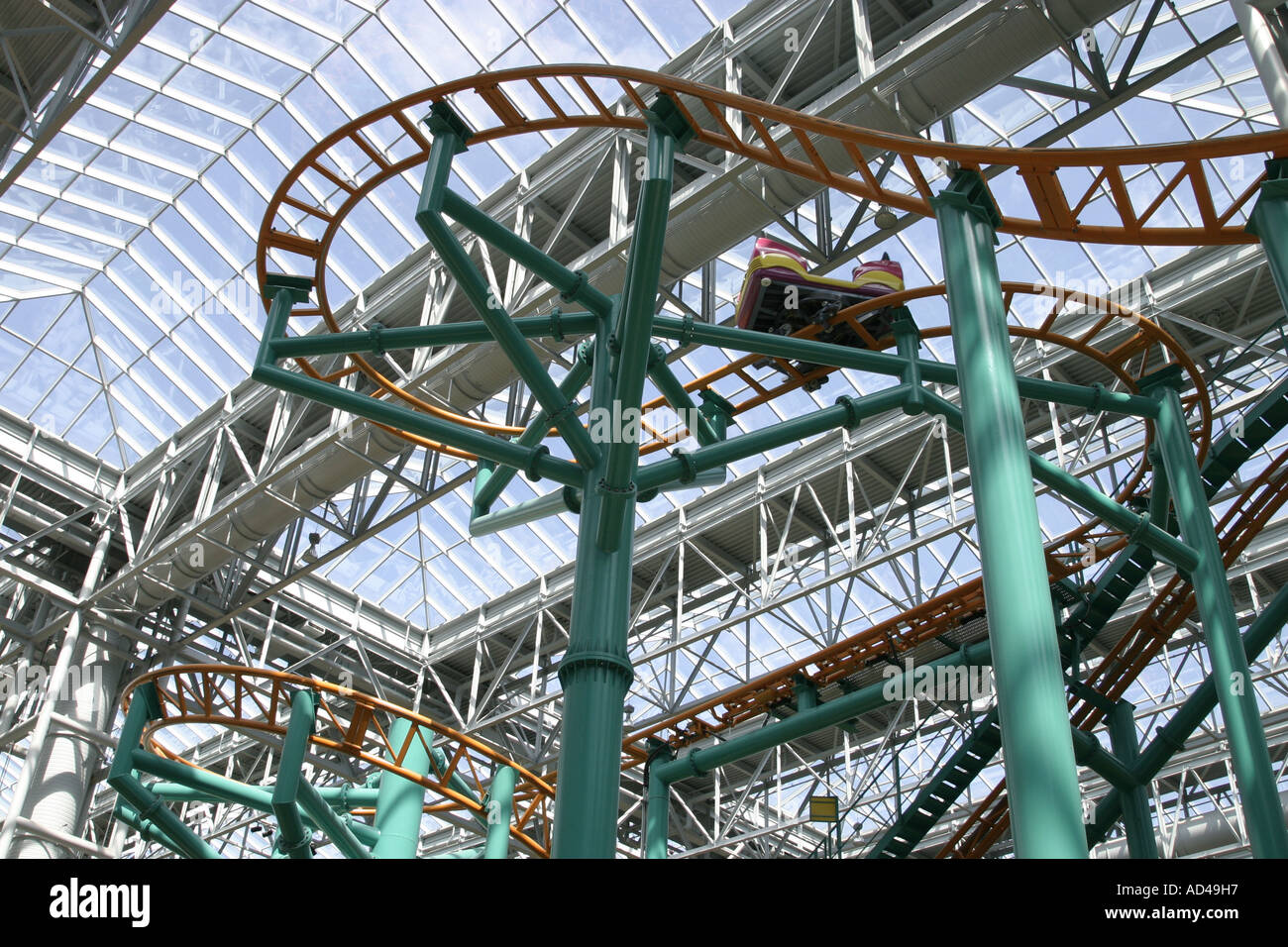 Roller Coaster at the Mall of America in Minneapolis, MN Stock Photo