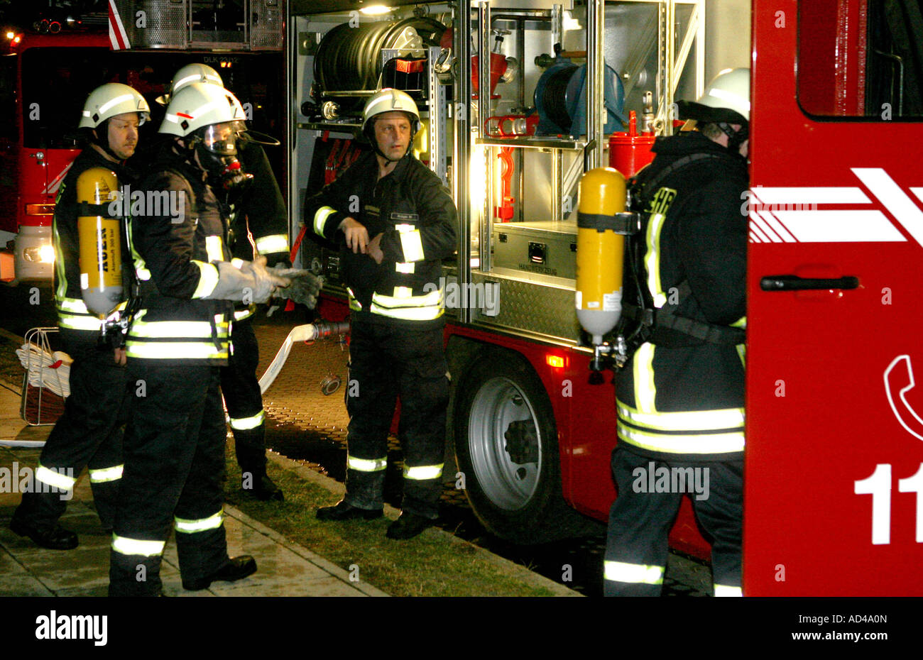 Efforts of the fire brigade Stock Photo