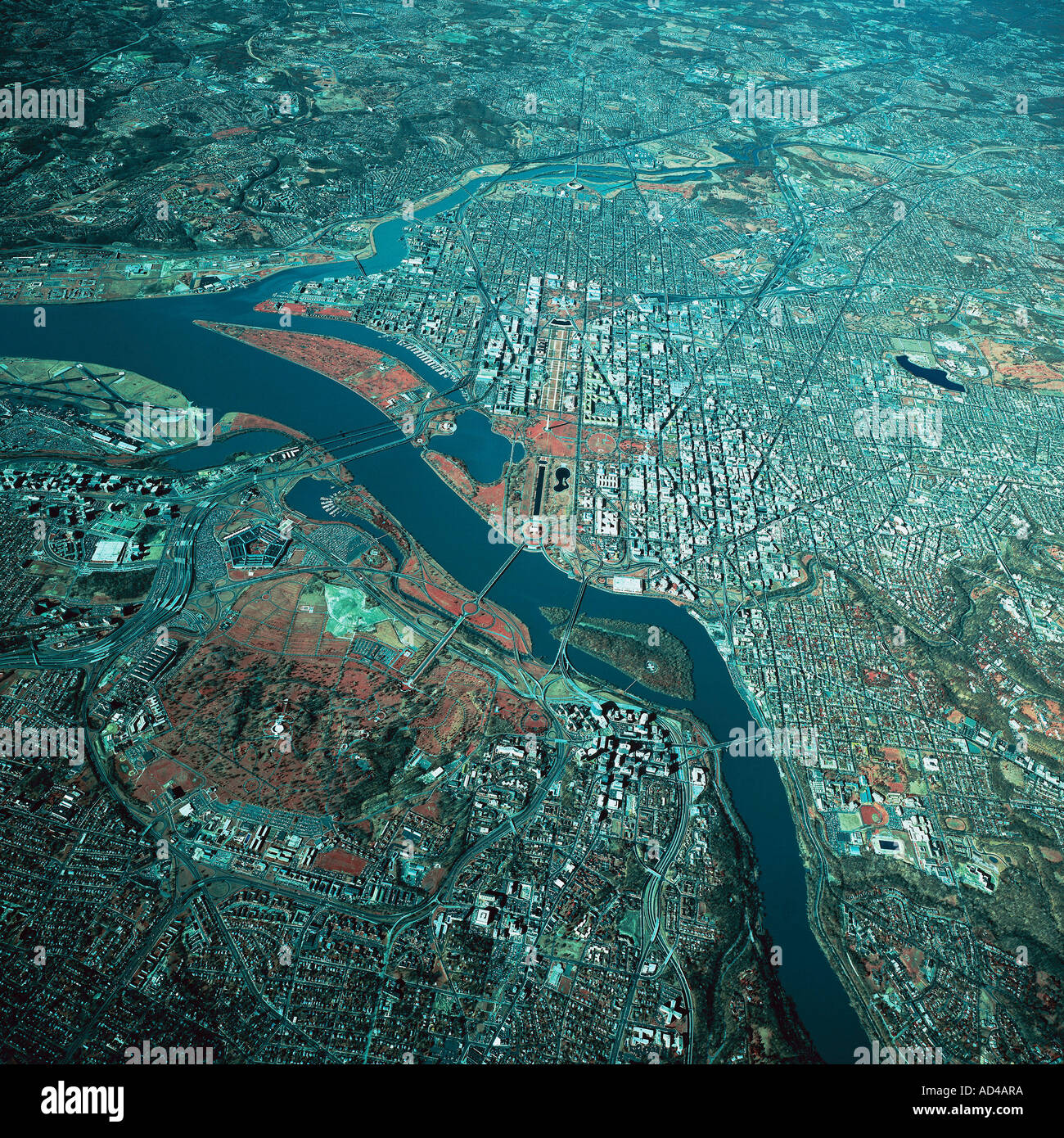Satellite Image Of Washington Dc Washington Dc, Satellite Image Stock Photo - Alamy