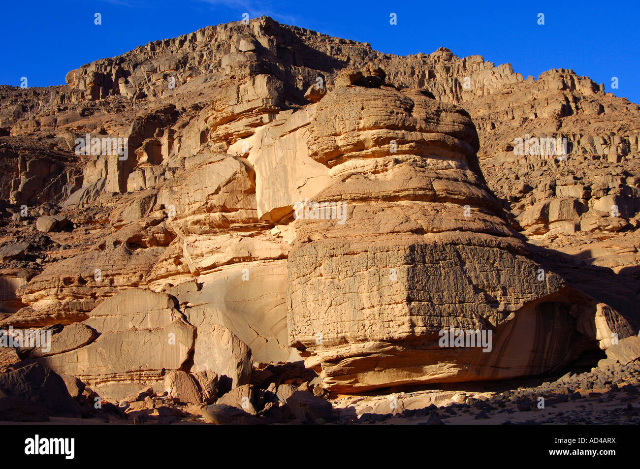 Place of discovery of prehistoric rock paintings in the Acacus Mountains, Libya Stock Photo