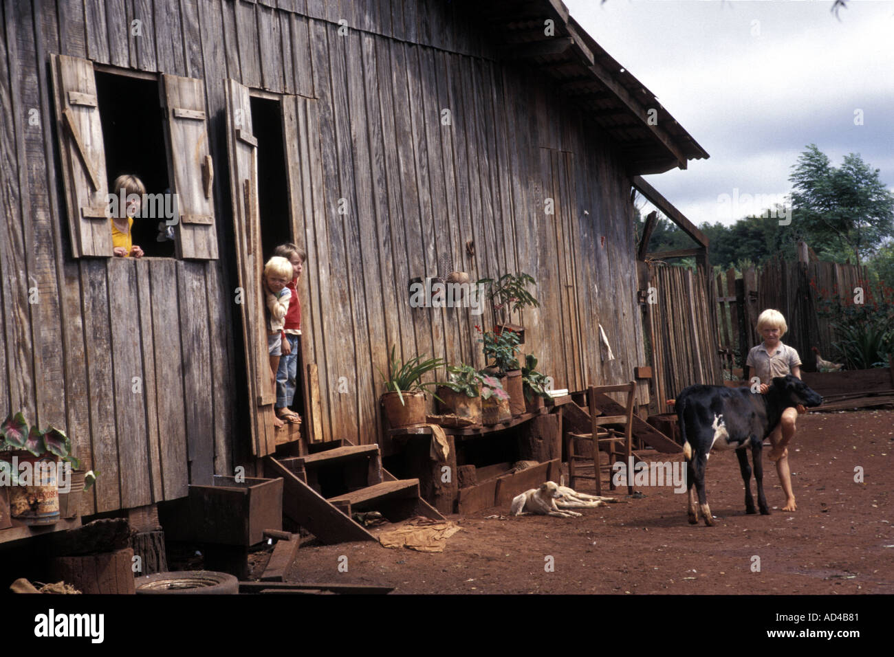 PARAGUAY SETTLERS OF GERMAN ORIGIN NEAR THE BRASILIAN BORDER Stock Photo