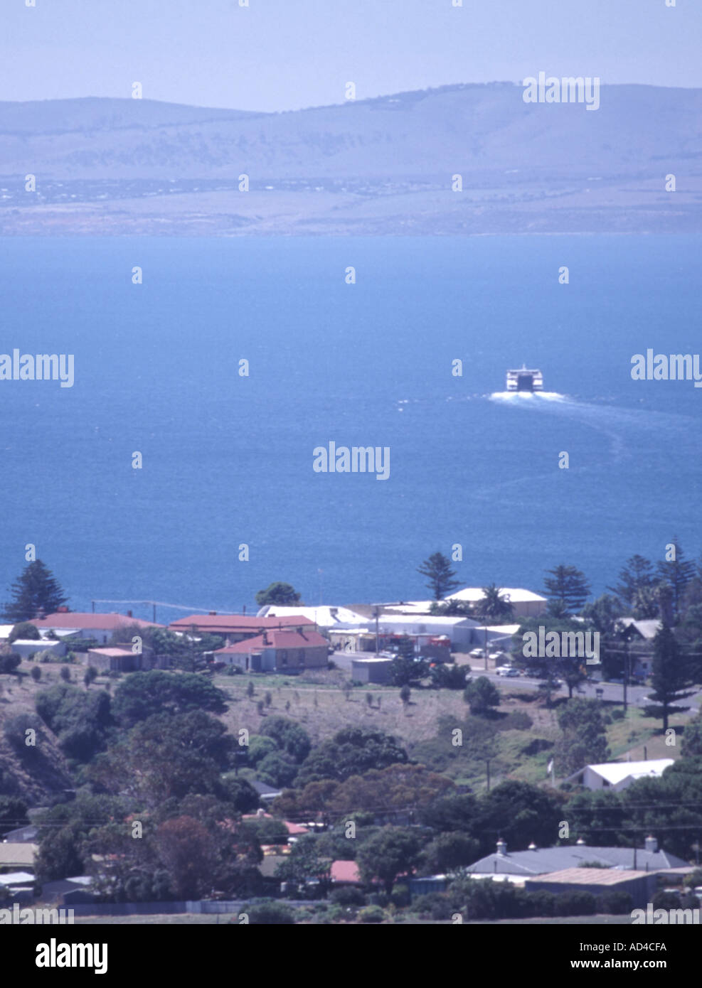 TOWN OF PENNESHAW KANGAROO ISLAND SOUTH AUSTRALIA, A FERRY CROSSES THE
