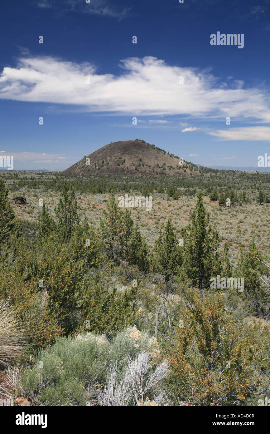 Volcanic Crater at Lava Beds National Monument, California, USA Stock