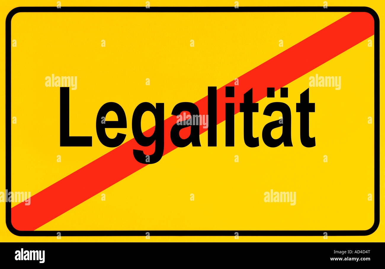 German city limits sign symbolising end of legality Stock Photo