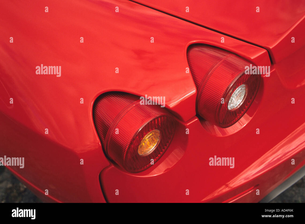 Tail lights on a red sports car Stock Photo
